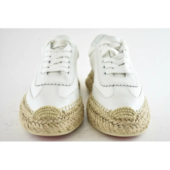 Christian Louboutin Espasneak Flat White Bianco Platform Espadrille Sneaker 40 - Picture 5 of 11